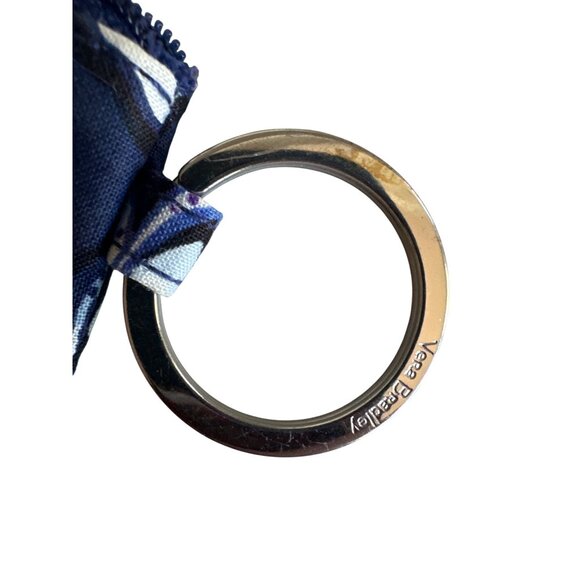 Vera Bradley Floral ID Case With Zip Closure & Key Ring Blue - Picture 4 of 4